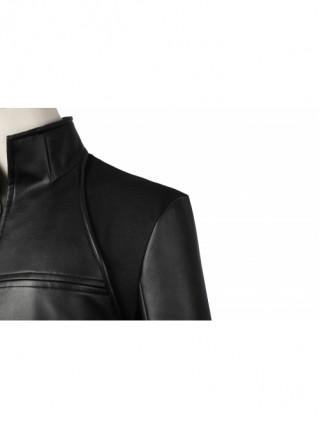 The Sandman Morpheus Halloween Cosplay Costume Black Long Sleeve Top Leather Vest Skirt Set