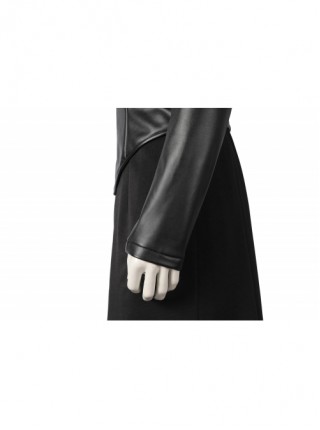 The Sandman Morpheus Halloween Cosplay Costume Black Long Sleeve Top Leather Vest Skirt Set