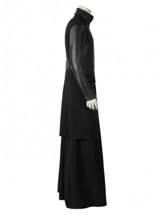 The Sandman Morpheus Halloween Cosplay Costume Black Long Sleeve Top Leather Vest Skirt Set