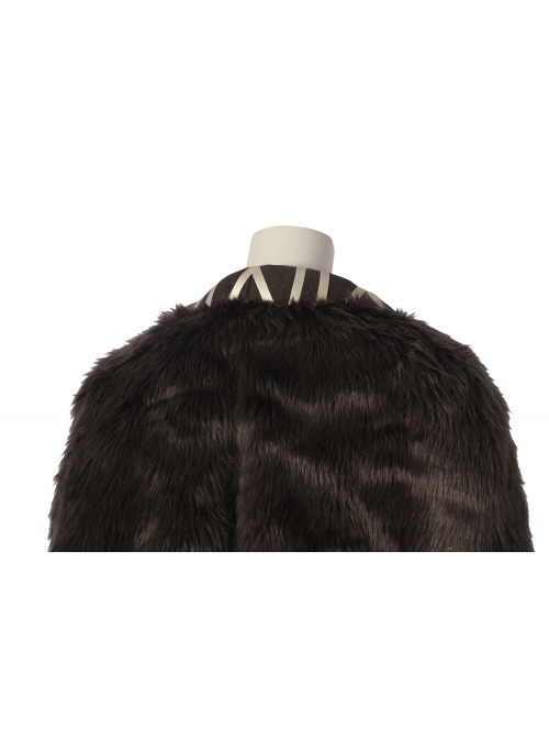 Elden Ring Ranni Halloween Cosplay Costume Gray Skirt Black Plush Cape Large Wide Brim Hat Set
