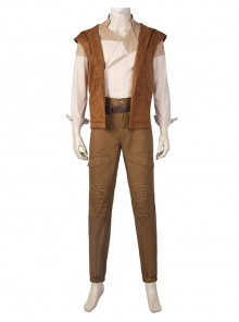 Andor Season 1 Cassian Andor Star Wars Halloween Cosplay Costume Beige Patchwork Shirt Brown Vest Pants Set