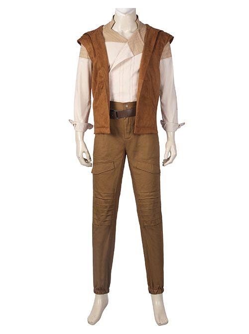 Andor Season 1 Cassian Andor Star Wars Halloween Cosplay Costume Beige Patchwork Shirt Brown Vest Pants Set