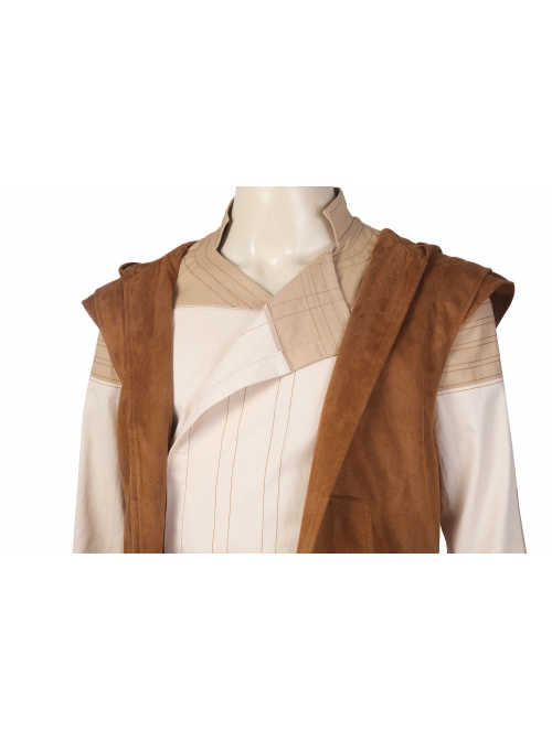 Andor Season 1 Cassian Andor Star Wars Halloween Cosplay Costume Beige Patchwork Shirt Brown Vest Pants Set