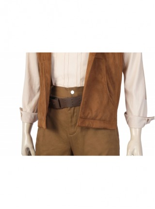 Andor Season 1 Cassian Andor Star Wars Halloween Cosplay Costume Beige Patchwork Shirt Brown Vest Pants Set