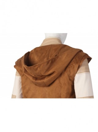 Andor Season 1 Cassian Andor Star Wars Halloween Cosplay Costume Beige Patchwork Shirt Brown Vest Pants Set