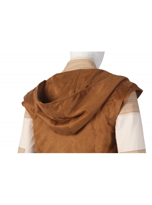 Andor Season 1 Cassian Andor Star Wars Halloween Cosplay Costume Beige Patchwork Shirt Brown Vest Pants Set