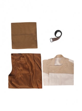 Andor Season 1 Cassian Andor Star Wars Halloween Cosplay Costume Beige Patchwork Shirt Brown Vest Pants Set