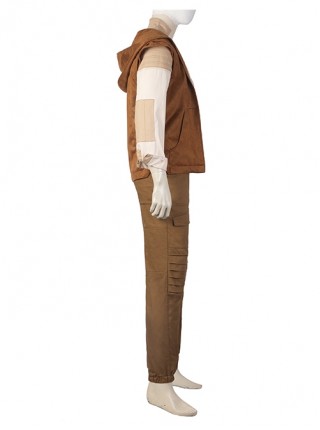 Andor Season 1 Cassian Andor Star Wars Halloween Cosplay Costume Beige Patchwork Shirt Brown Vest Pants Set