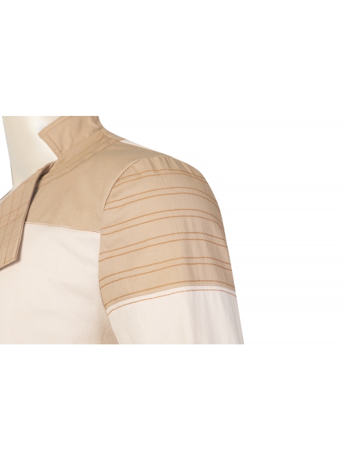 Andor Season 1 Cassian Andor Star Wars Halloween Cosplay Costume Beige Patchwork Shirt Brown Vest Pants Set
