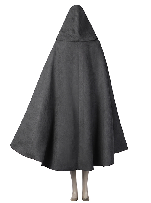 Elden Ring Melina Halloween Cosplay Costume Black Hooded Cape Brown Overcoat Grey Short Skirt Set Shoes Not Included