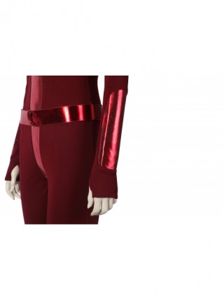 The Boys Season 3 Crimson Countess Halloween Cosplay Costume Red Sexy Slim Bodysuit Cape Blindfold Set Shoes Not Included