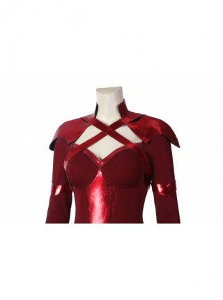 The Boys Season 3 Crimson Countess Halloween Cosplay Costume Red Sexy Slim Bodysuit Cape Blindfold Set Shoes Not Included