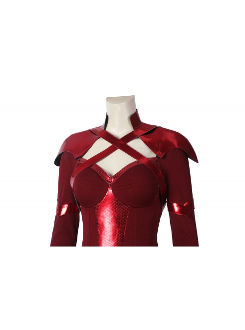 The Boys Season 3 Crimson Countess Halloween Cosplay Costume Red Sexy Slim Bodysuit Cape Blindfold Set Shoes Not Included