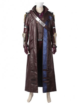 Thor 4 Peter Quill Halloween Cosplay Costume Brown Leather Long Coat Set Shoes Not Included