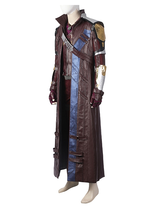 Thor 4 Peter Quill Halloween Cosplay Costume Brown Leather Long Coat Set Shoes Not Included