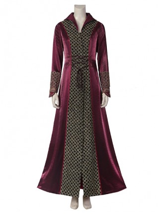 House Of The Dragon Princess Rhaenyra Targaryen Halloween Cosplay Costume Dark Red Long Sleeve Coat Set