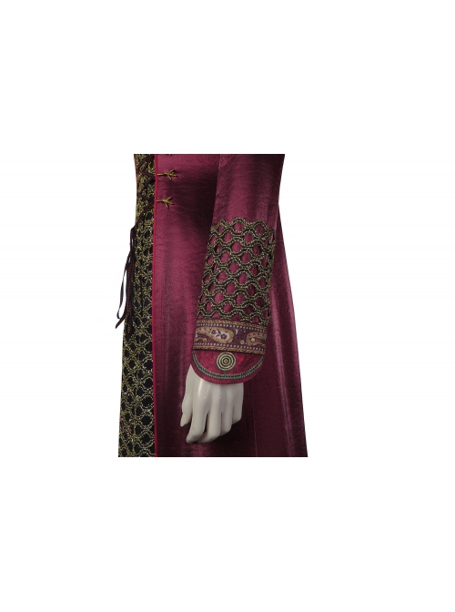 House Of The Dragon Princess Rhaenyra Targaryen Halloween Cosplay Costume Dark Red Long Sleeve Coat Set