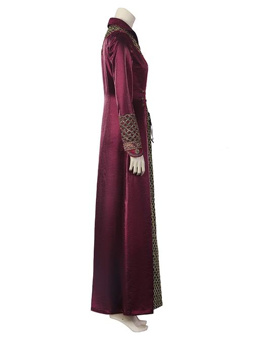 House Of The Dragon Princess Rhaenyra Targaryen Halloween Cosplay Costume Dark Red Long Sleeve Coat Set