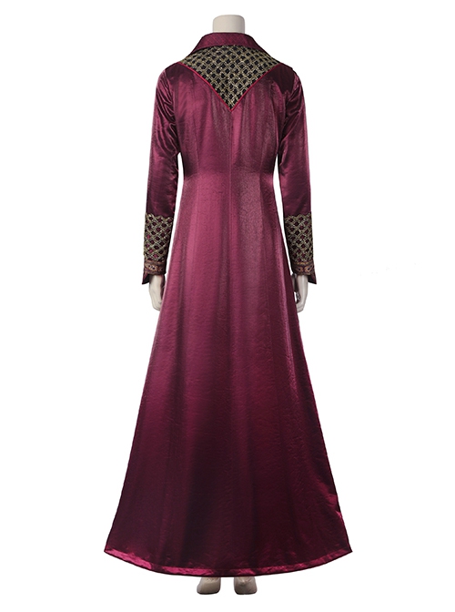 House Of The Dragon Princess Rhaenyra Targaryen Halloween Cosplay Costume Dark Red Long Sleeve Coat Set