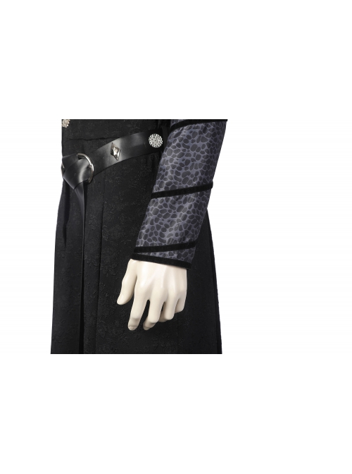 House Of The Dragon Daemon Targaryen Halloween Cosplay Costume Exquisite 3D Pattern Black Overcoat Set