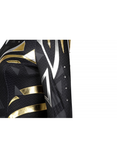 Black Panther Shuri Halloween Cosplay Costume Black Bottom Gold And Silver Color Exquisite Cool Slim Bodysuit