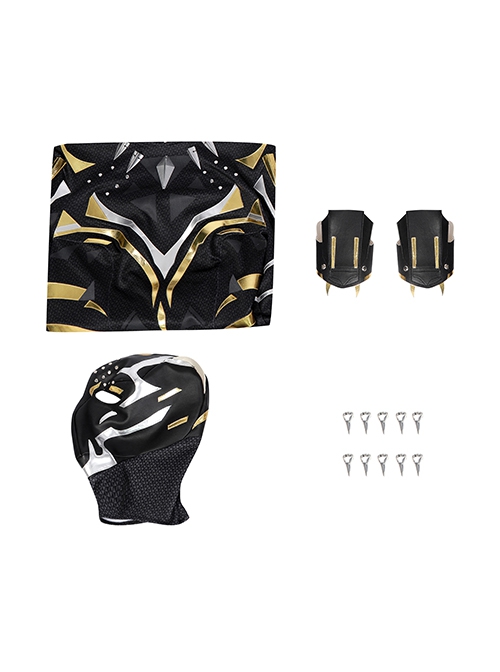 Black Panther Shuri Halloween Cosplay Costume Black Bottom Gold And Silver Color Exquisite Cool Slim Bodysuit