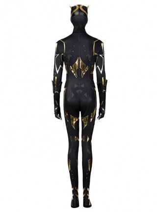 Black Panther Shuri Halloween Cosplay Costume Black Bottom Gold And Silver Color Exquisite Cool Slim Bodysuit