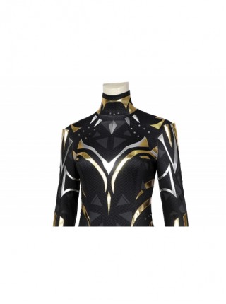 Black Panther Shuri Halloween Cosplay Costume Black Bottom Gold And Silver Color Exquisite Cool Slim Bodysuit