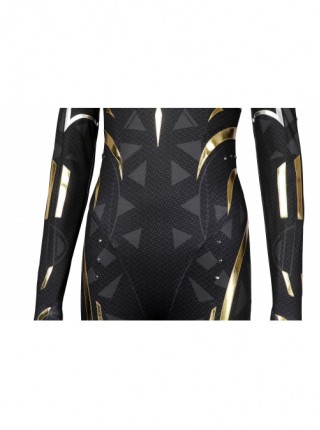 Black Panther Shuri Halloween Cosplay Costume Black Bottom Gold And Silver Color Exquisite Cool Slim Bodysuit