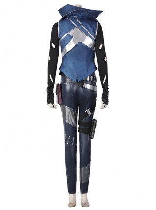 Valorant Fade Halloween Cosplay Costume Exquisite Ornaments Textured No Stretch Jacket Pants Purple Waist Bag Set