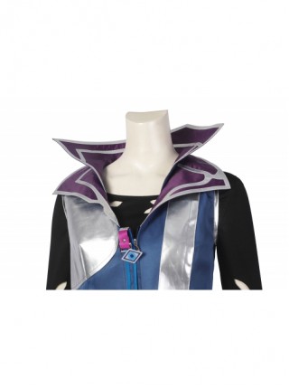 Valorant Fade Halloween Cosplay Costume Exquisite Ornaments Textured No Stretch Jacket Pants Purple Waist Bag Set
