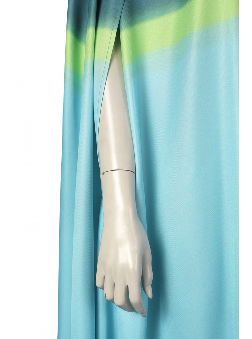 Thor Jane Foste Halloween Cosplay Costume Green Blue Gradient Loose One Size Cape