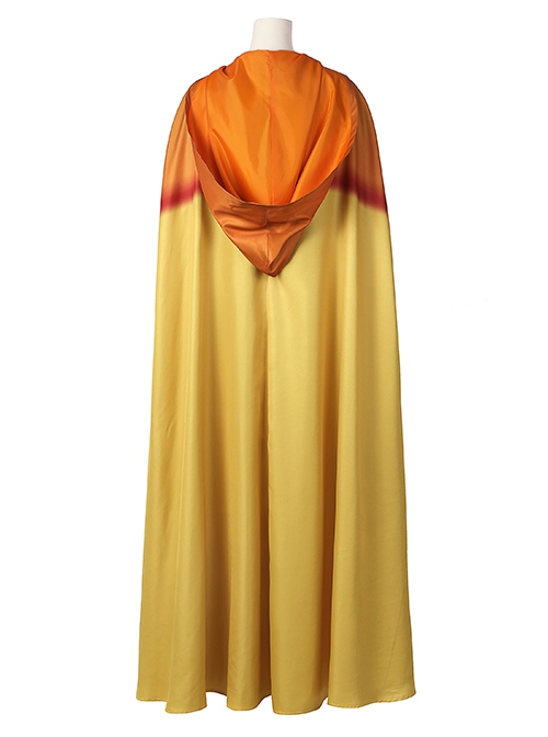 Thor Valkyrie Halloween Cosplay Costume Orange Yellow Gradient Loose One Size Cape