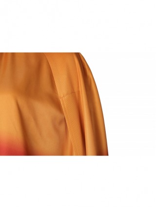 Thor Valkyrie Halloween Cosplay Costume Orange Yellow Gradient Loose One Size Cape