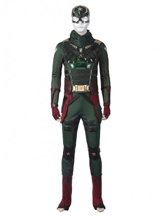 The Boys Season 3 Soldier Boy Halloween Cosplay Costume Dark Green Top Pants Dark Red Gloves Shoe Covers Exquisite Set