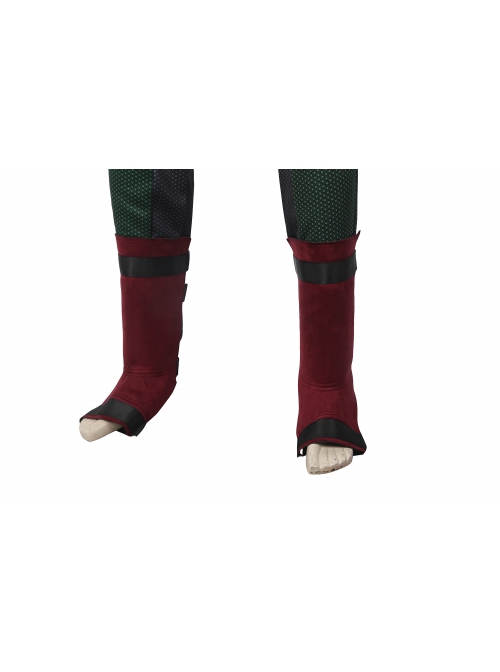 The Boys Season 3 Soldier Boy Halloween Cosplay Costume Dark Green Top Pants Dark Red Gloves Shoe Covers Exquisite Set