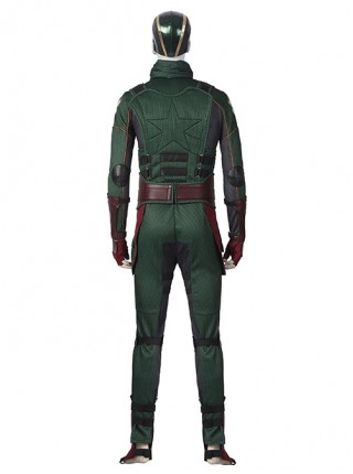 The Boys Season 3 Soldier Boy Halloween Cosplay Costume Dark Green Top Pants Dark Red Gloves Shoe Covers Exquisite Set