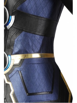 Thor Halloween Cosplay Costume Thor Blue Gold Patchwork Top Black Pants Red Cape Set