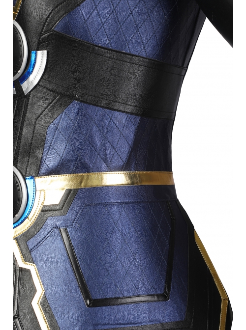 Thor Halloween Cosplay Costume Thor Blue Gold Patchwork Top Black Pants Red Cape Set