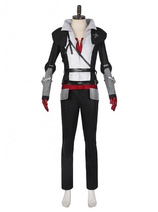 Final Fantasy XVI Clive Rosfield Halloween Cosplay Costume Stand Collar Fashion Slim Fit Black Gray Top Black Pants Delicate Set