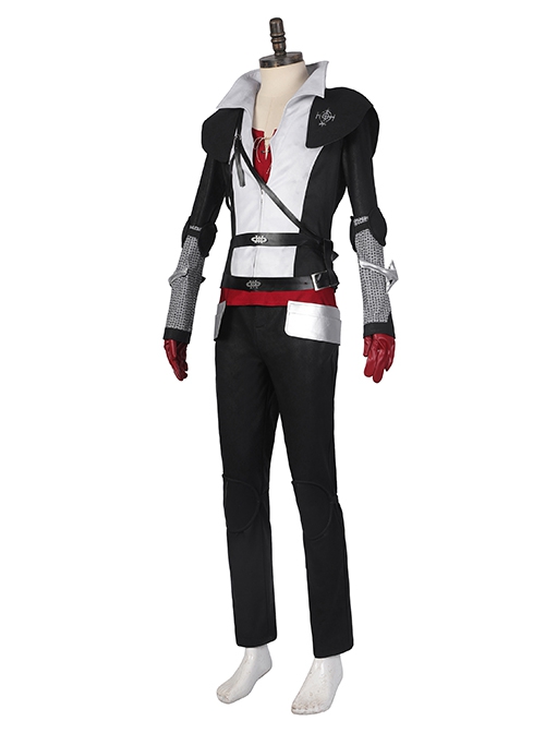 Final Fantasy XVI Clive Rosfield Halloween Cosplay Costume Stand Collar Fashion Slim Fit Black Gray Top Black Pants Delicate Set