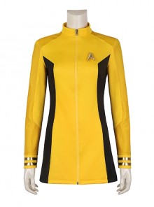 Star Trek Number One Halloween Cosplay Costume Delicate Badge And Yellow Slim Top Set Of Two