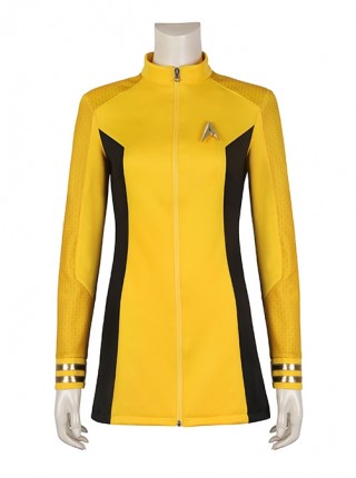 Star Trek Number One Halloween Cosplay Costume Delicate Badge And Yellow Slim Top Set Of Two