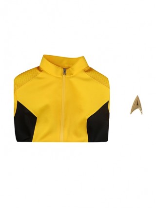 Star Trek Number One Halloween Cosplay Costume Delicate Badge And Yellow Slim Top Set Of Two