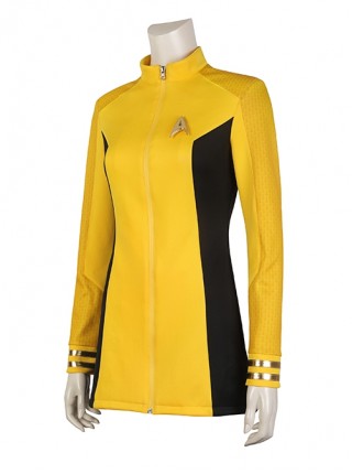 Star Trek Number One Halloween Cosplay Costume Delicate Badge And Yellow Slim Top Set Of Two