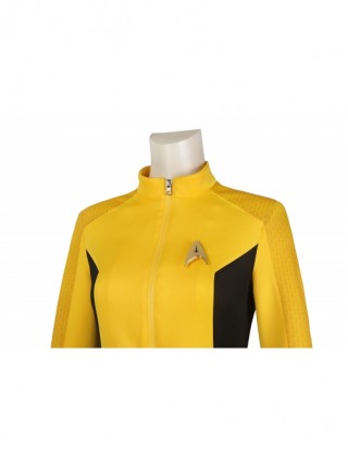Star Trek Number One Halloween Cosplay Costume Delicate Badge And Yellow Slim Top Set Of Two