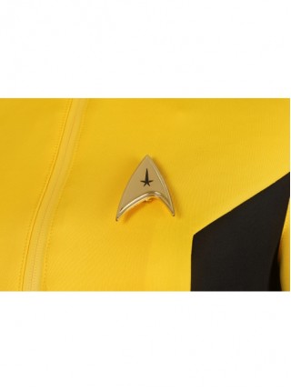 Star Trek Number One Halloween Cosplay Costume Delicate Badge And Yellow Slim Top Set Of Two