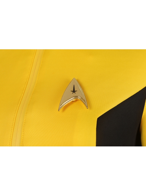 Star Trek Number One Halloween Cosplay Costume Delicate Badge And Yellow Slim Top Set Of Two