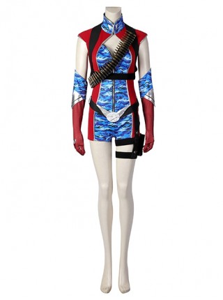 The Boys Season 4 Firecracker Halloween Cosplay Costume Slim Fit Blue Camouflage Print Red Cool Bullet Harness Kit Does Not Include Shoes