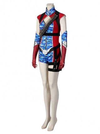 The Boys Season 4 Firecracker Halloween Cosplay Costume Slim Fit Blue Camouflage Print Red Cool Bullet Harness Kit Does Not Include Shoes